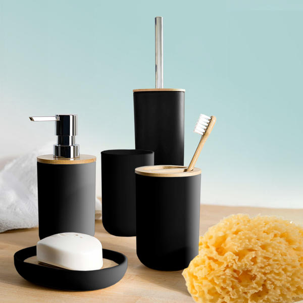 Set de baño set de inodoro 5 piezas dispensador de jabón, portacepillos de dientes, cepillo de baño,