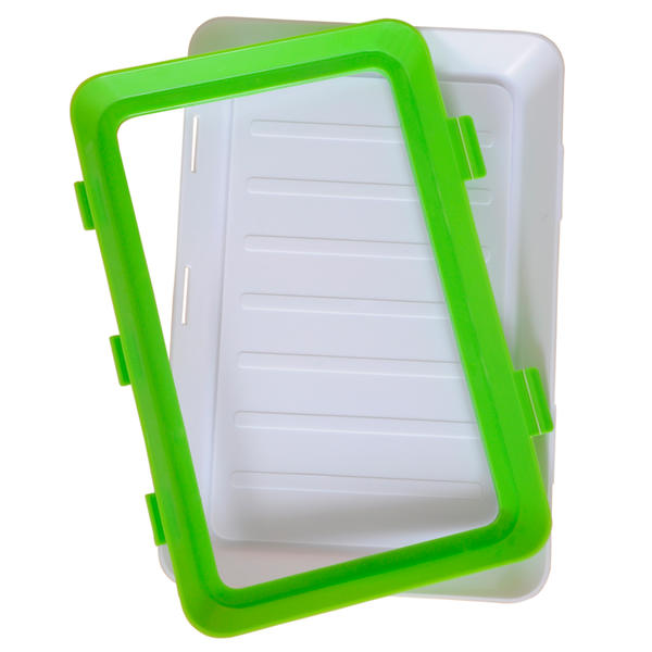 Pack 3 bandejas de envasado semi vacío apilable conservación de alimentos