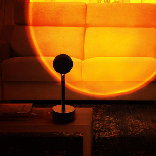 Sunset lamp lámpara de proyector de luz con usb color ajustable rotación de 360° led romántica
