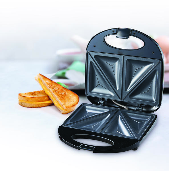 Sandwichera con revestimiento antiadherente 750w capacidad para 2 sándwiches tacto frío