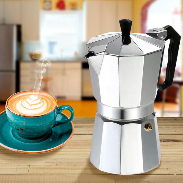 Cafetera italiana clásica 12 tazas mango ergonómico cocina de inducción