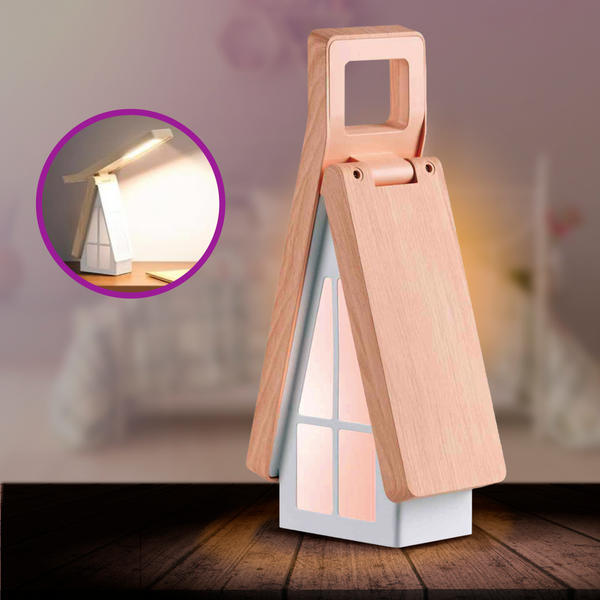 Lámpara de mesa plegable con forma de casa