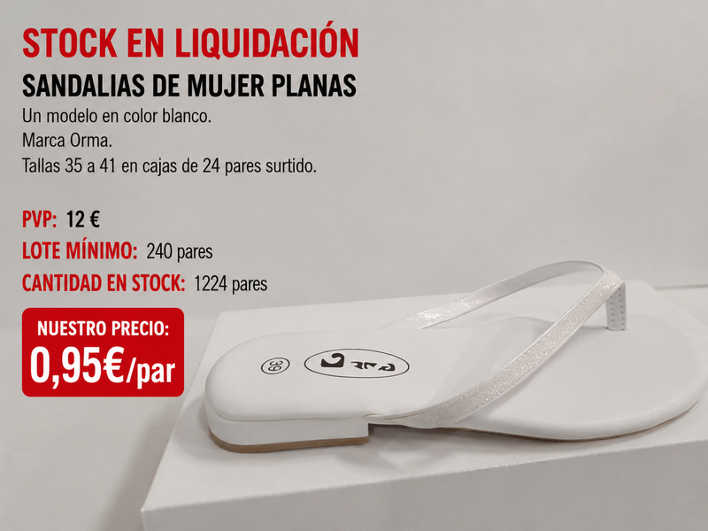 Stock sandalias de mujer a 0,95 euros