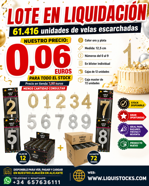 Venta al por mayor velas escarchadas a 0,06 euros