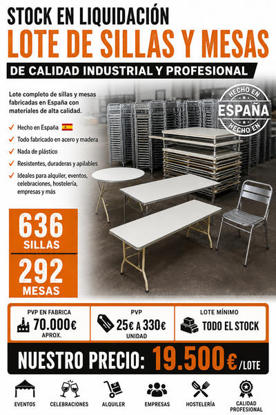 Stock sillas y mesas
