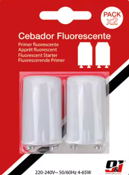 Cebador fluorescente t5 t8 lineales circulares 240v 50hz. pack 2