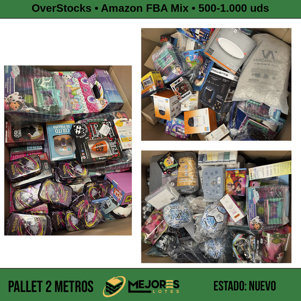 Palet completo amazon fba mix: 500-1.000 artículos nuevos de exceso de stock