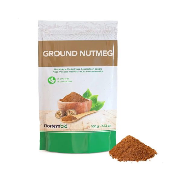 500unds nuez moscada en polvo 100 g 100% natural – nuez moscada molida pura sin gluten, sin aditivos