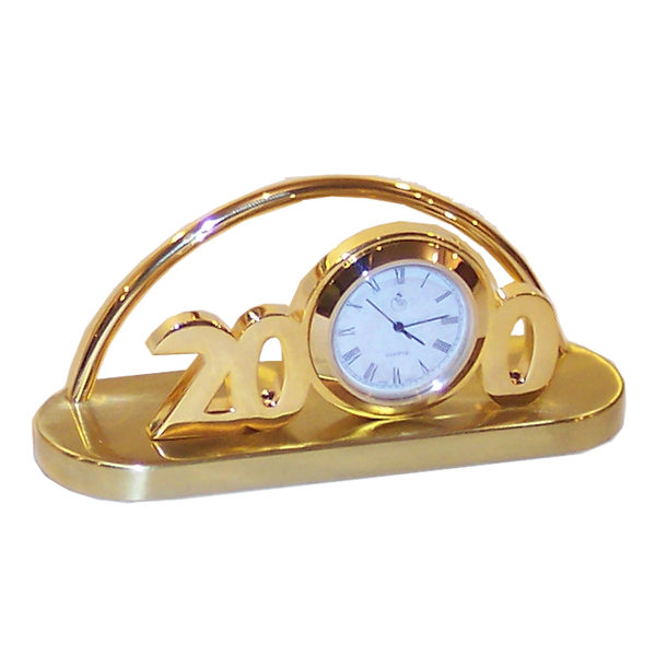 30 unidades de porta-tarjetas de latón dorado con reloj 12x6x4cm