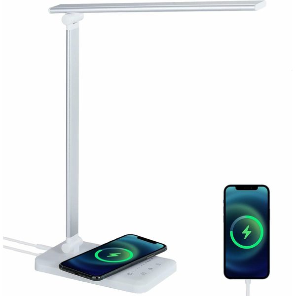 Lote 31 lámparas de escritorio led con cargador inalámbrico – nuevas