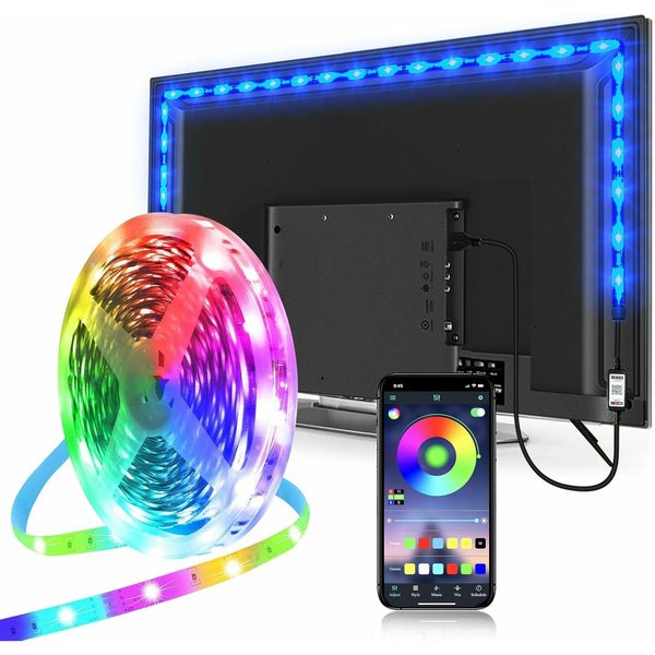 Lote 66 tiras led rgb bluetooth 5 m para retroiluminación tv – nuevas