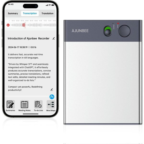 Lote 102 grabadoras de voz con ia ajunbee para android – nuevas